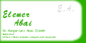elemer abai business card